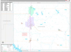 Stephens County, OK Wall Map Premium Style 2024