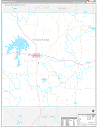 Stephens County, TX Wall Map Premium Style 2026