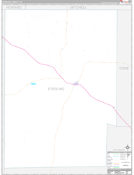 Sterling County, TX Wall Map Premium Style 2024