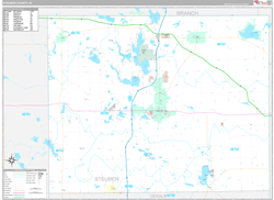 Steuben County, IN Wall Map Premium Style 2024