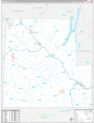 Steuben County, NY Wall Map Premium Style 2024