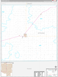 Stevens County, KS Wall Map Premium Style 2026