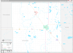 Stevens County, MN Wall Map Premium Style 2024