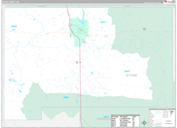 Stone County, MS Wall Map Premium Style 2024