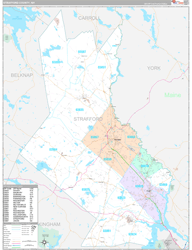 Strafford County, NH Wall Map Premium Style 2024