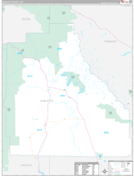 Sublette County, WY Wall Map Premium Style 2024