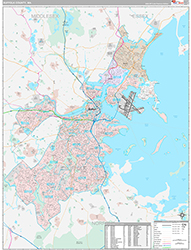 Suffolk County Wall Map Premium Style 2026
