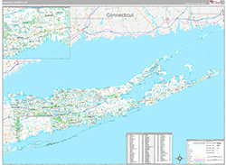 Suffolk County Wall Map Premium Style 2026