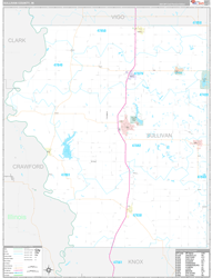 Sullivan County, IN Wall Map Premium Style 2024