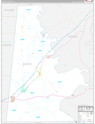 Sumter County, AL Wall Map Premium Style 2024