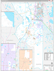 Sumter County, FL Wall Map Premium Style 2026