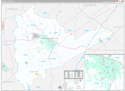 Sumter County, SC Wall Map Premium Style 2023