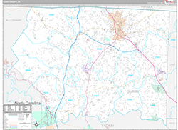 Surry County, NC Wall Map Premium Style 2026