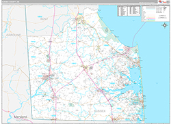 Sussex County Wall Map Premium Style 2026