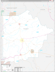 Talbot County, GA Wall Map Premium Style 2024