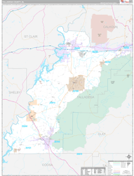 Talladega County, AL Wall Map Premium Style 2024