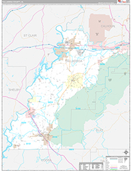 Talladega County, AL Wall Map Premium Style 2026