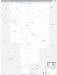 Tallapoosa County, AL Wall Map Premium Style 2024