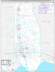 Tangipahoa County Wall Map Premium Style 2026