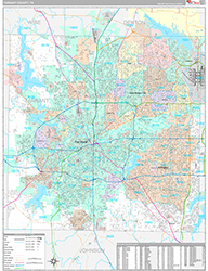 Tarrant County Wall Map Premium Style 2026