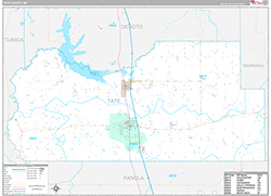 Tate County Wall Map Premium Style 2026