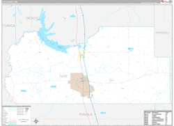 Tate County, MS Wall Map Premium Style 2024