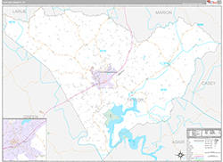 Taylor County, KY Wall Map Premium Style 2026