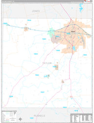 Taylor County, TX Wall Map Premium Style 2024