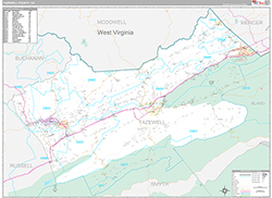 Tazewell County Wall Map Premium Style 2026