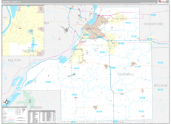Tazewell County, IL Wall Map Premium Style 2024