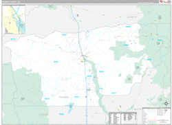 Tehama County, CA Wall Map Premium Style 2024