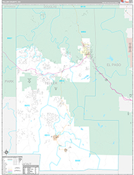 Teller County Wall Map Premium Style 2026