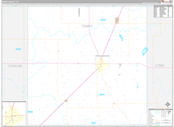 Terry County, TX Wall Map Premium Style 2024