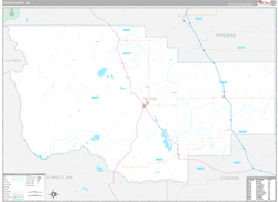 Teton County, MT Wall Map Premium Style 2023