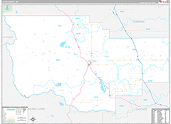 Teton County, MT Wall Map Premium Style 2026