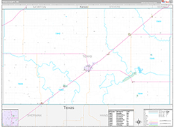 Texas County, OK Wall Map Premium Style 2026