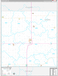 Thayer County Wall Map Premium Style 2026