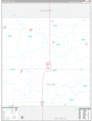 Thayer County, NE Wall Map Premium Style 2023