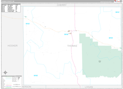 Thomas County, NE Wall Map Premium Style 2023