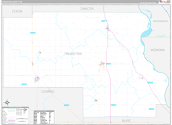 Thurston County, NE Wall Map Premium Style 2024