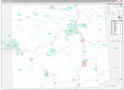 Tioga County, PA Wall Map Premium Style 2024