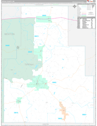 Tippah County, MS Wall Map Premium Style 2024