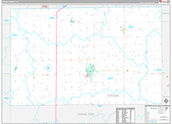 Tipton County Wall Map Premium Style 2026