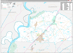 Tipton County Wall Map Premium Style 2026