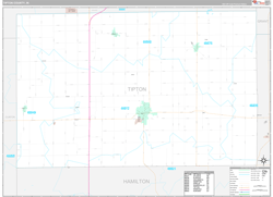 Tipton County, IN Wall Map Premium Style 2024