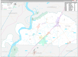 Tipton County, TN Wall Map Premium Style 2024