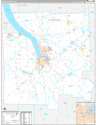 Tompkins County Wall Map Premium Style 2026
