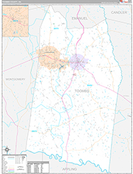 Toombs County Wall Map Premium Style 2026