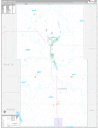 Towner County, ND Wall Map Premium Style 2023