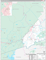 TransylvaniaCounty, NC Wall Map Premium Style 2026